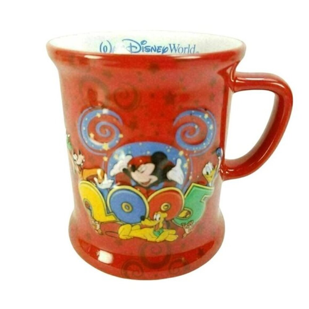 Walt Disney‎ World 2005 Mug Mickey Where The Party Never Ends Coffee Cup Red